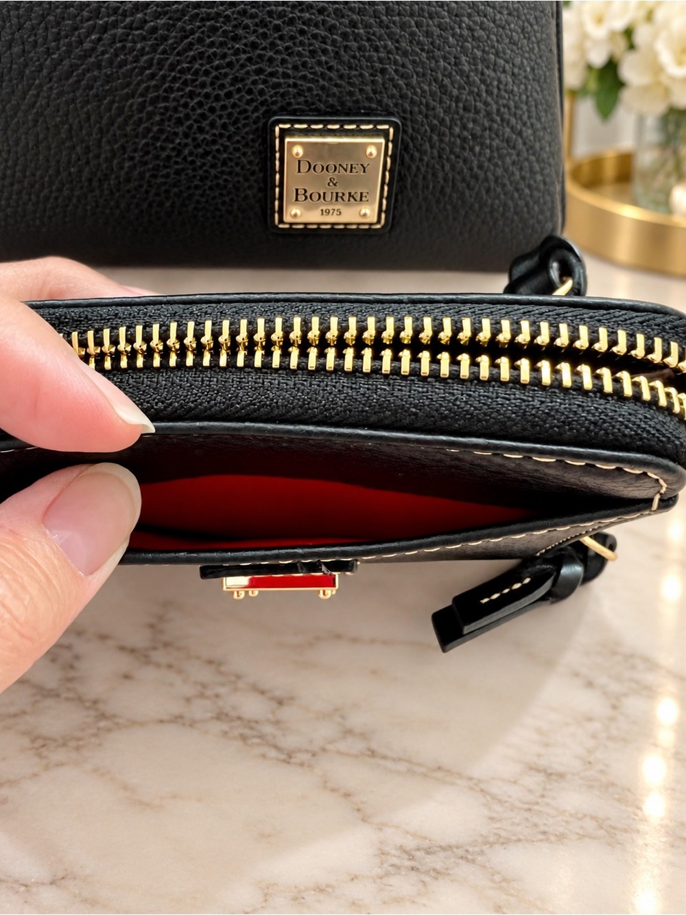 NWOT, Dooney & Bourke Black Pebbled Leather Cameron Crossbody & Matching Wallet - Picture 8 of 14
